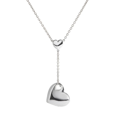 TIFFANY&Co. ティファニー 2ハート Y ネックレス スターリングシルバー シルバー【中古】