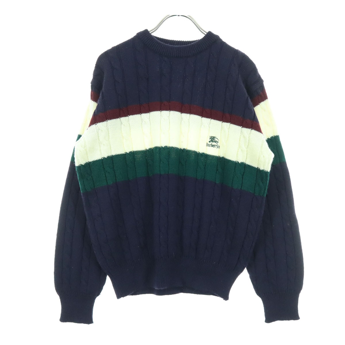 Burberrys バーバリーズ 90s オールド ワンポイントロゴ 長袖 セーター 150A ブラック C-TK83