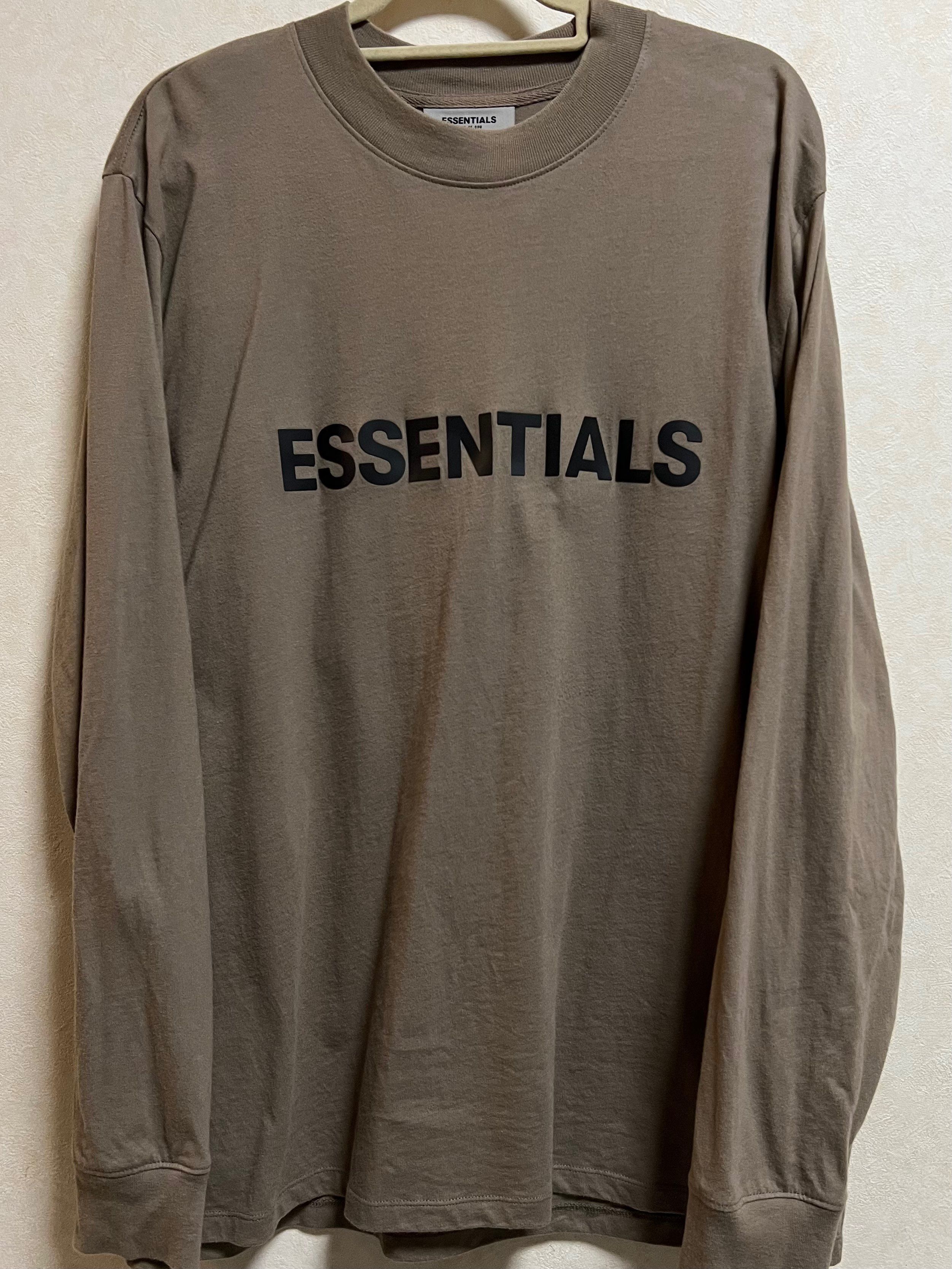 FEAR OF GOD ESSENTIALS Boxy Long Sleeve T-Shirt Applique Logo "Taupe"