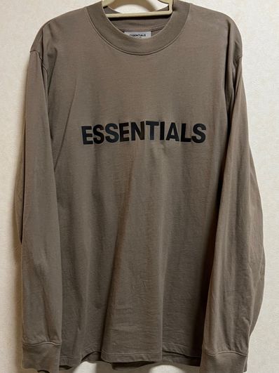 FEAR OF GOD ESSENTIALS Boxy Long Sleeve T-Shirt Applique Logo "Taupe"