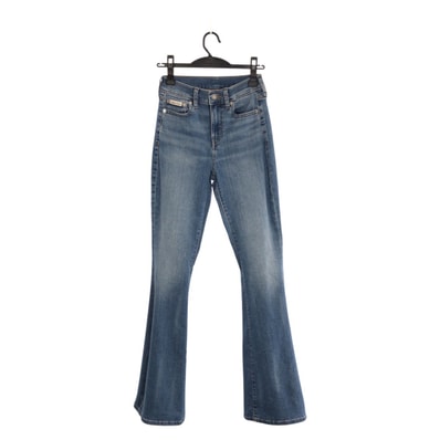 美品 Calvin Klein カルバンクライン High Rise Flare サイズ24 ライトブルー シルバー金具 コットン ポリエステル/ デニムパンツ ボトムス ジーンズ 602097 【中古】