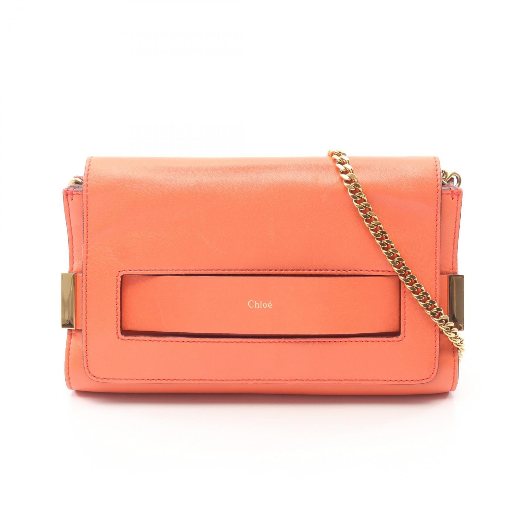 クロエ Chloe ELLE エル ショルダーバッグ バッグ レザー レディース オレンジ系 【中古】