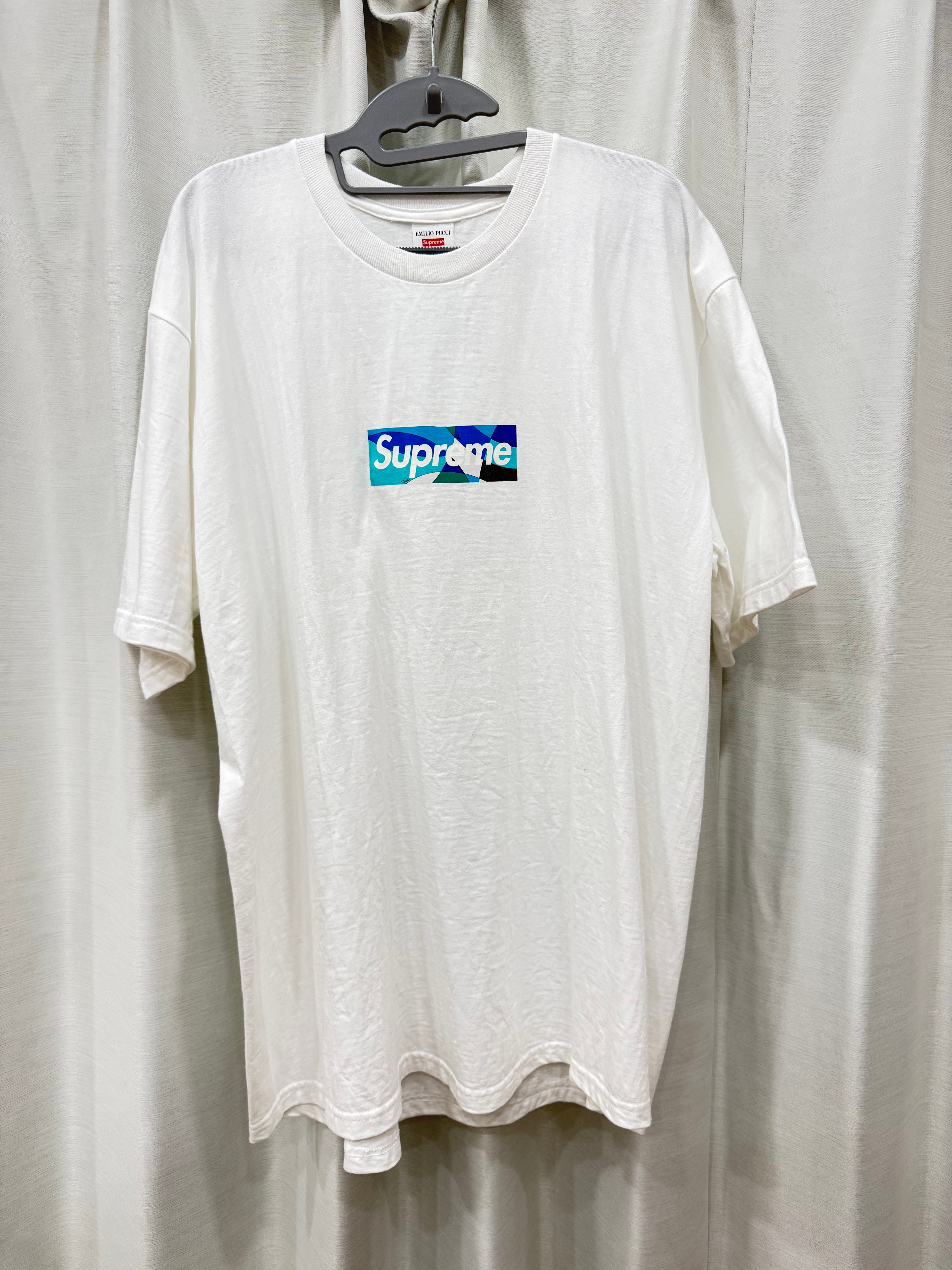 Supreme x Emilio Pucci Box Logo Tee "White/Blue"