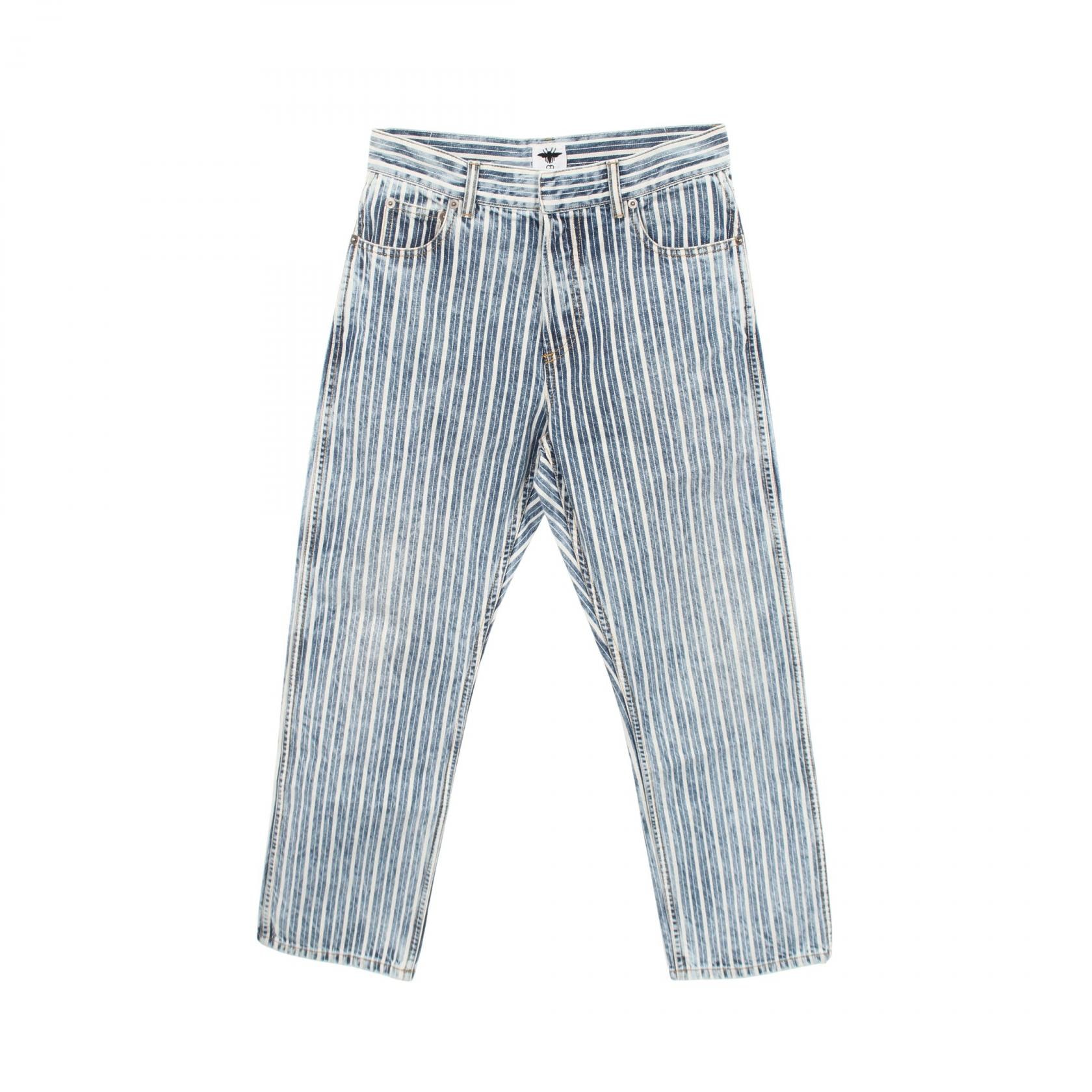 ディオール Dior デニムパンツ 衣料品 ボトムス コットン レディース ブルー系 / ホワイト系 【中古】