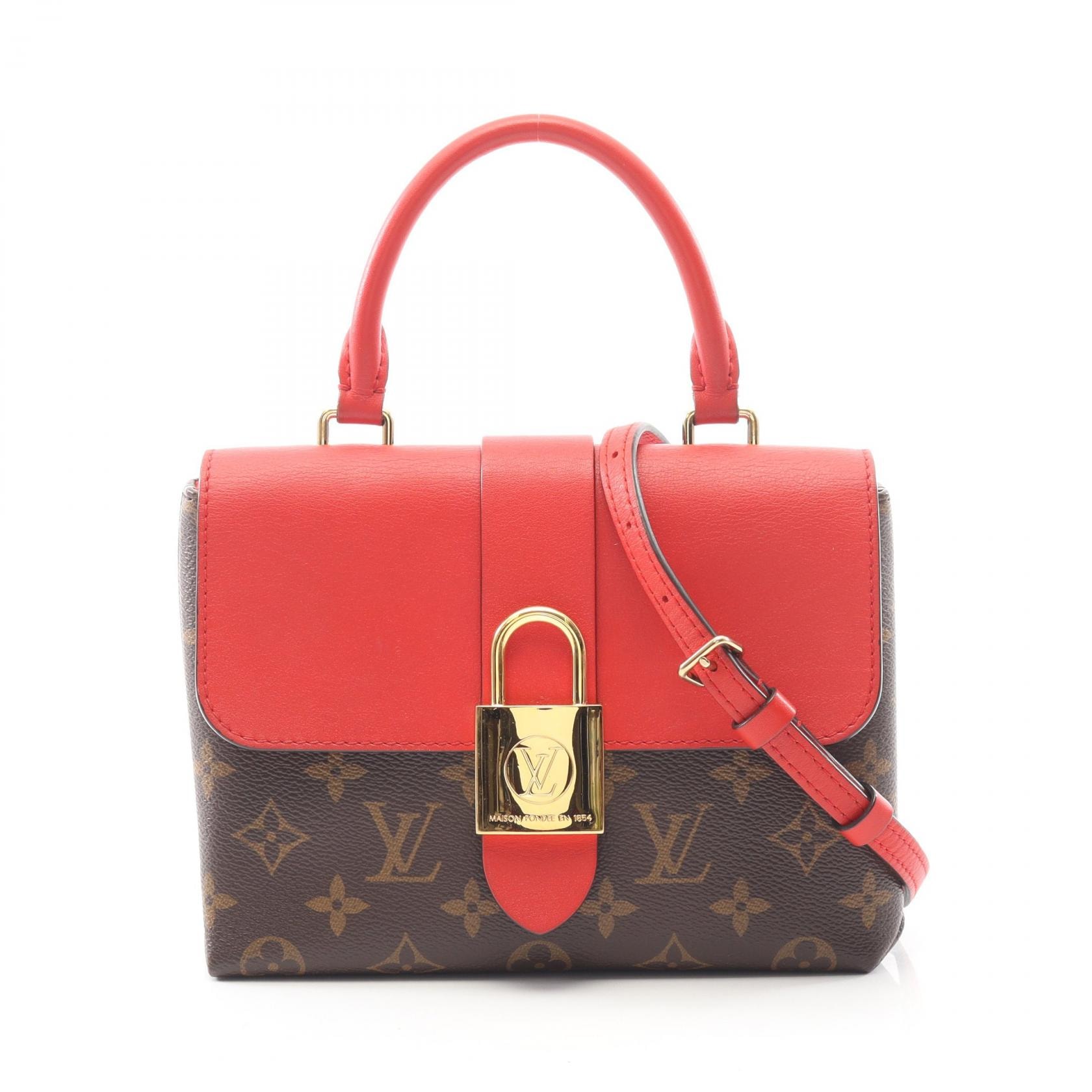 ルイ・ヴィトン LOUIS VUITTON ロッキーBB ハンドバッグ バッグ PVCコーティングキャンバス レザー モノグラム コクリコ レディース ブラウン系 / レッド系 M44322 【中古】