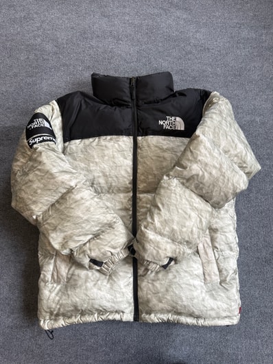 Supreme x The North Face Nuptse Jacket "White Paper Print"
