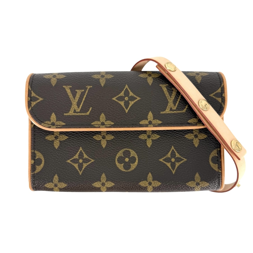 LOUIS VUITTON ルイヴィトン ウエストバッグ ポシェットフロランティーヌ ボディバッグ ウエストポーチ 肩掛け 斜め掛け M51855 モノグラムキャンバス    ブラウン 茶 ゴールド金具 レディース 美品【中古品】
