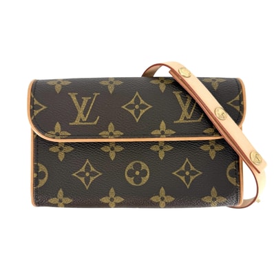 LOUIS VUITTON ルイヴィトン ウエストバッグ ポシェットフロランティーヌ ボディバッグ ウエストポーチ 肩掛け 斜め掛け M51855 モノグラムキャンバス ブラウン 茶 ゴールド金具 レディース 美品【中古品】