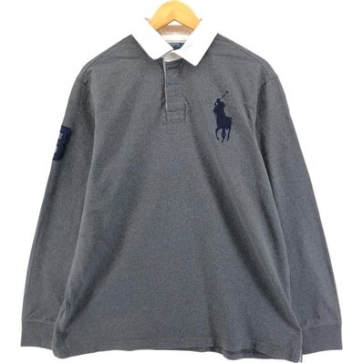 古着 ラルフローレン Ralph Lauren POLO by Ralph Lauren ビッグポニー 長袖 ラガーシャツ メンズL相当/eaa541437