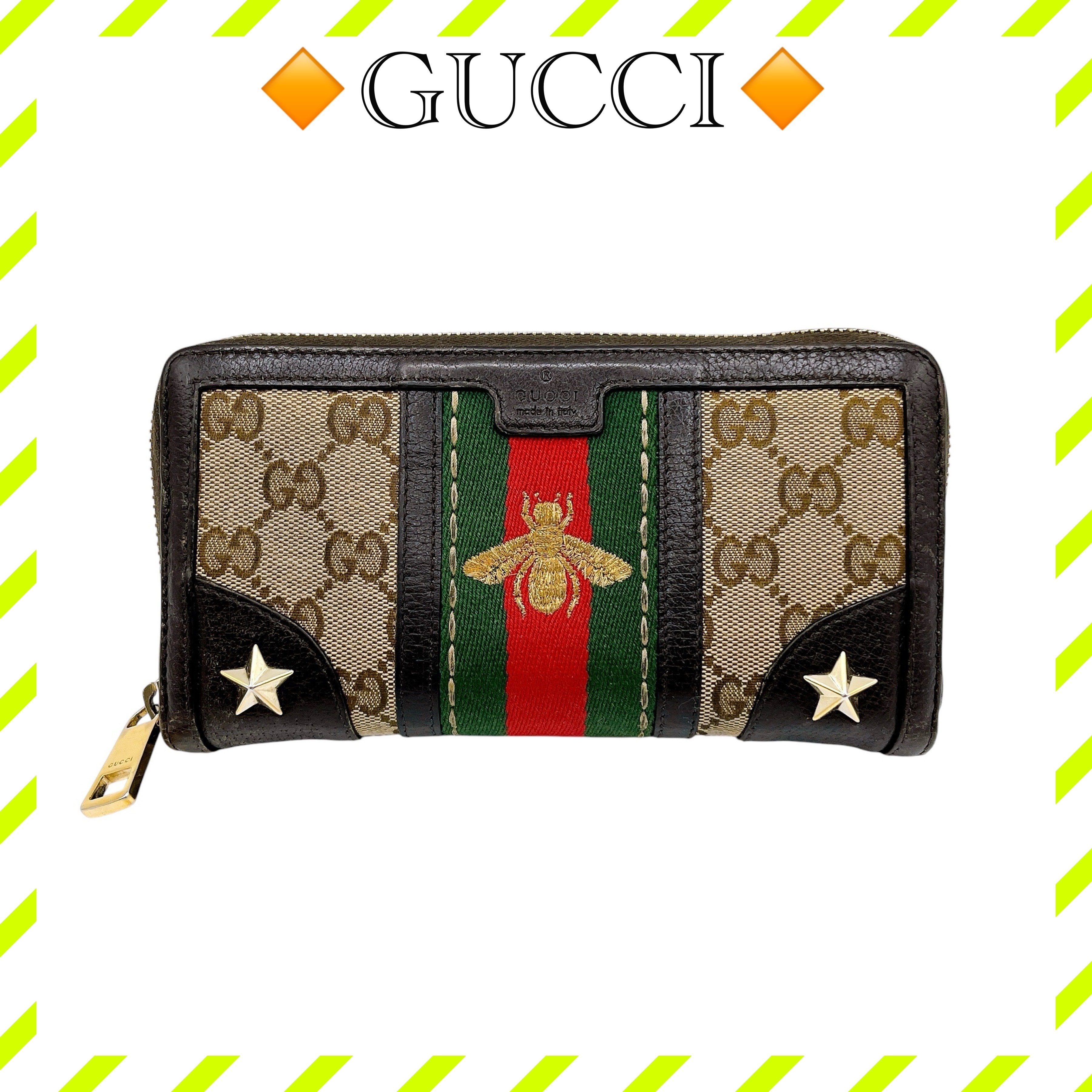 GUCCI Vintage Web Embroidery Wallet