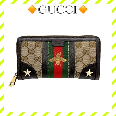 GUCCI Vintage Web Embroidery Wallet