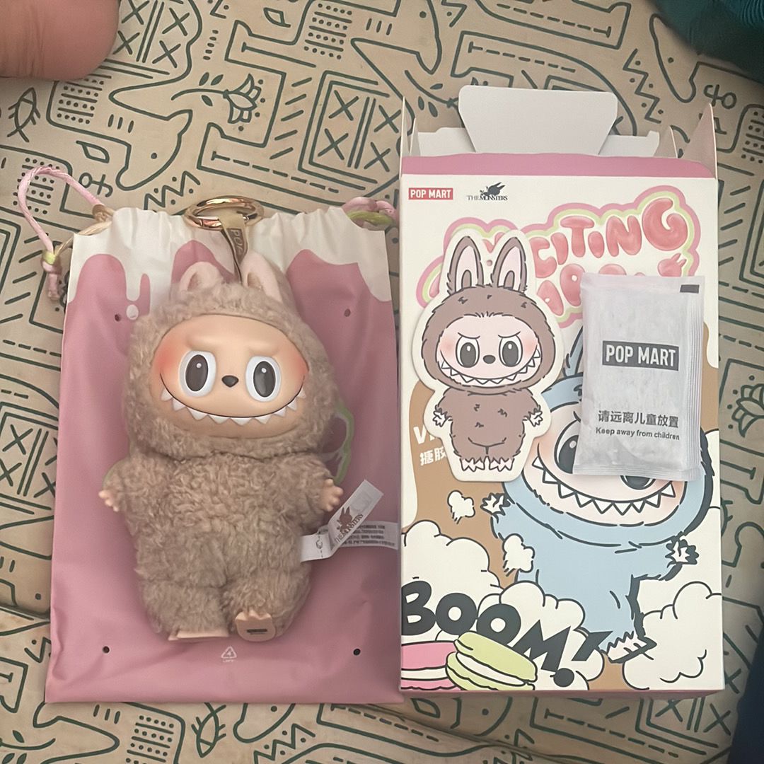 POP MART THE MONSTERS (LABUBU) Exciting Macaron Plush Series TOFFEE