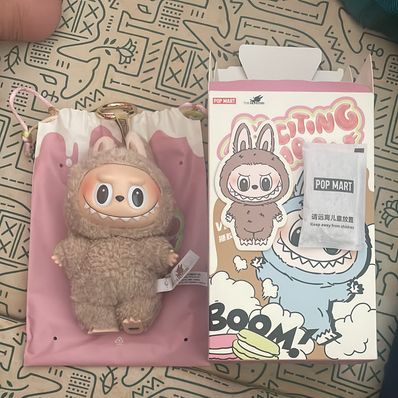 POP MART THE MONSTERS (LABUBU) Exciting Macaron Plush Series TOFFEE