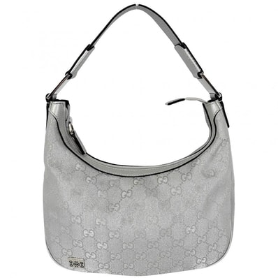 GUCCI グッチ ハンドバッグ スモールウェブ ポップ ホーボー 263757 GGプラス レザー シルバー シルバー金具 レディース【中古品】