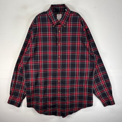 古着 ブルックスブラザーズ Brooks Brothers 長袖シャツ ボタンダウン M レッド系 チェック メンズ