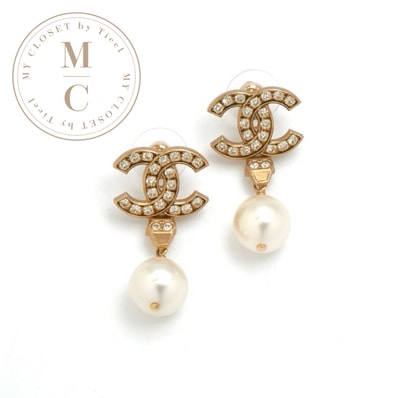 シャネル CHANEL ピアス イヤリング ゴールド ココマーク ラインストーン