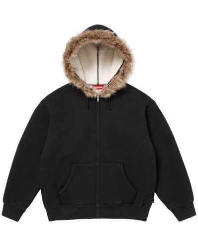 Supreme Faux Fur Zip Up Hooded Sweatshirt