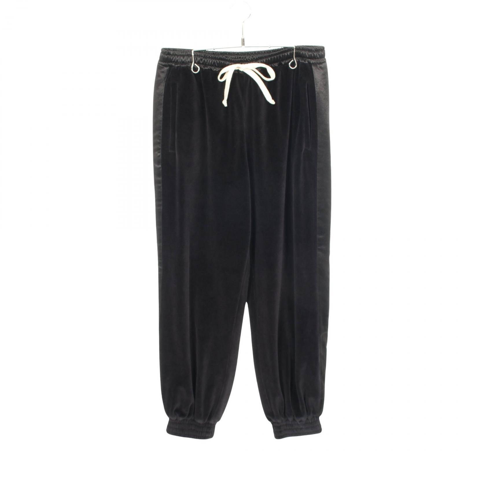 グッチ GUCCI ベロア パンツ 衣料品 ボトムス コットン メンズ ブラック系 595535 【中古】