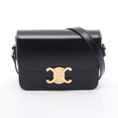 セリーヌ CELINE ティーン トリオンフ バッグ ショルダーバッグ バッグ レザー レディース ブラック系 188423BF4.38NO 【中古】