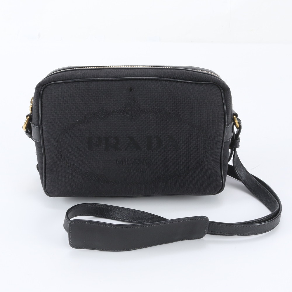 ■美品 プラダ ショルダーバッグ レザー×キャンバス