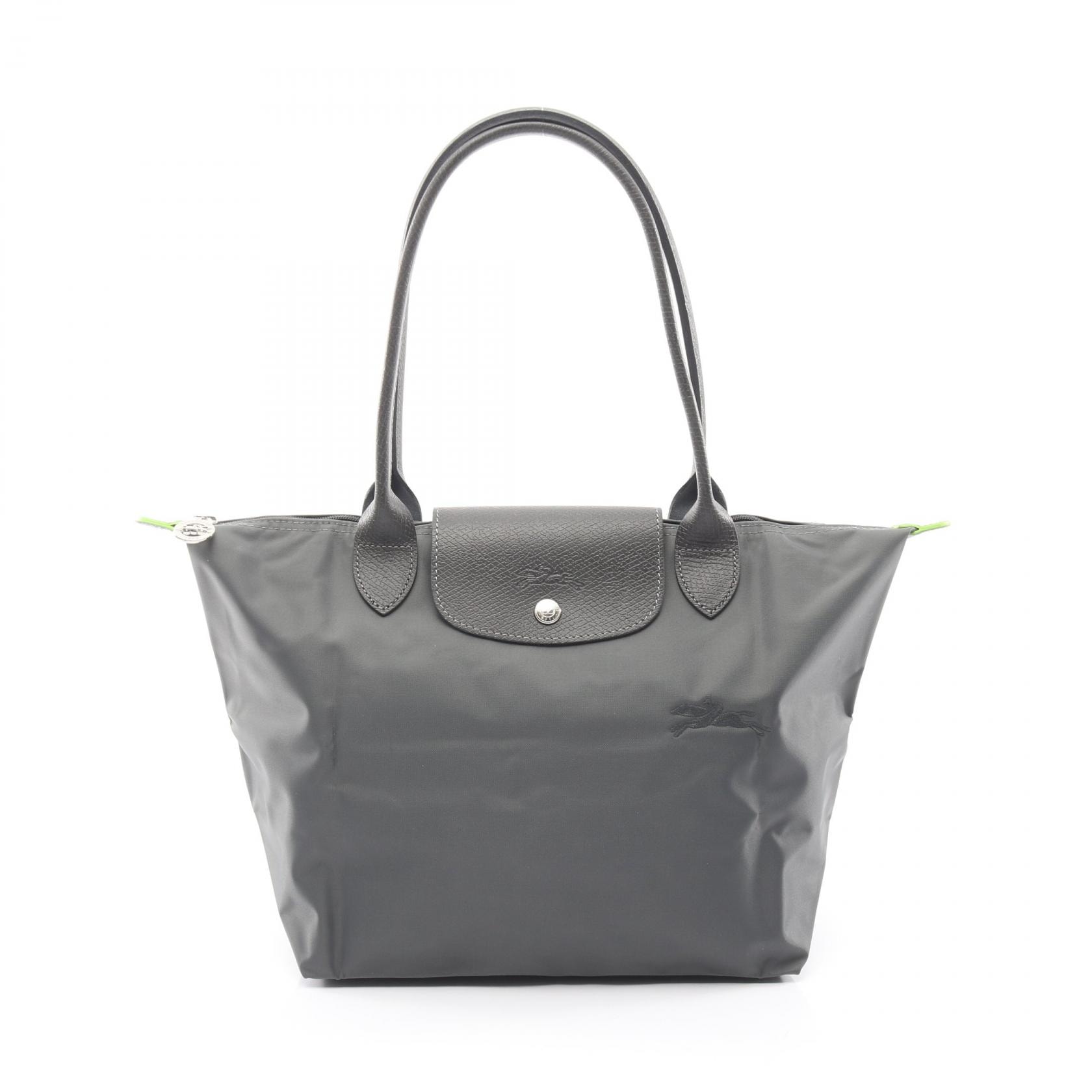 ロンシャン Longchamp ル プリアージュ グリーン M トートバッグ バッグ キャンバス レザー レディース グレー系 L2605919P66 【新品】