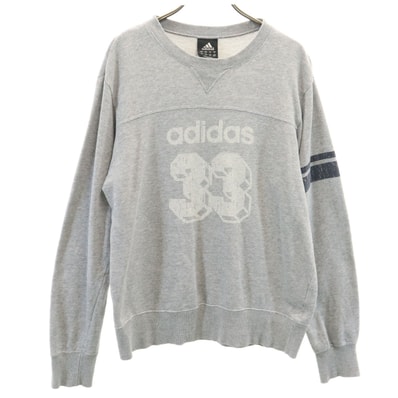 adidas アディダス 長袖 スウェット トレーナー M グレー