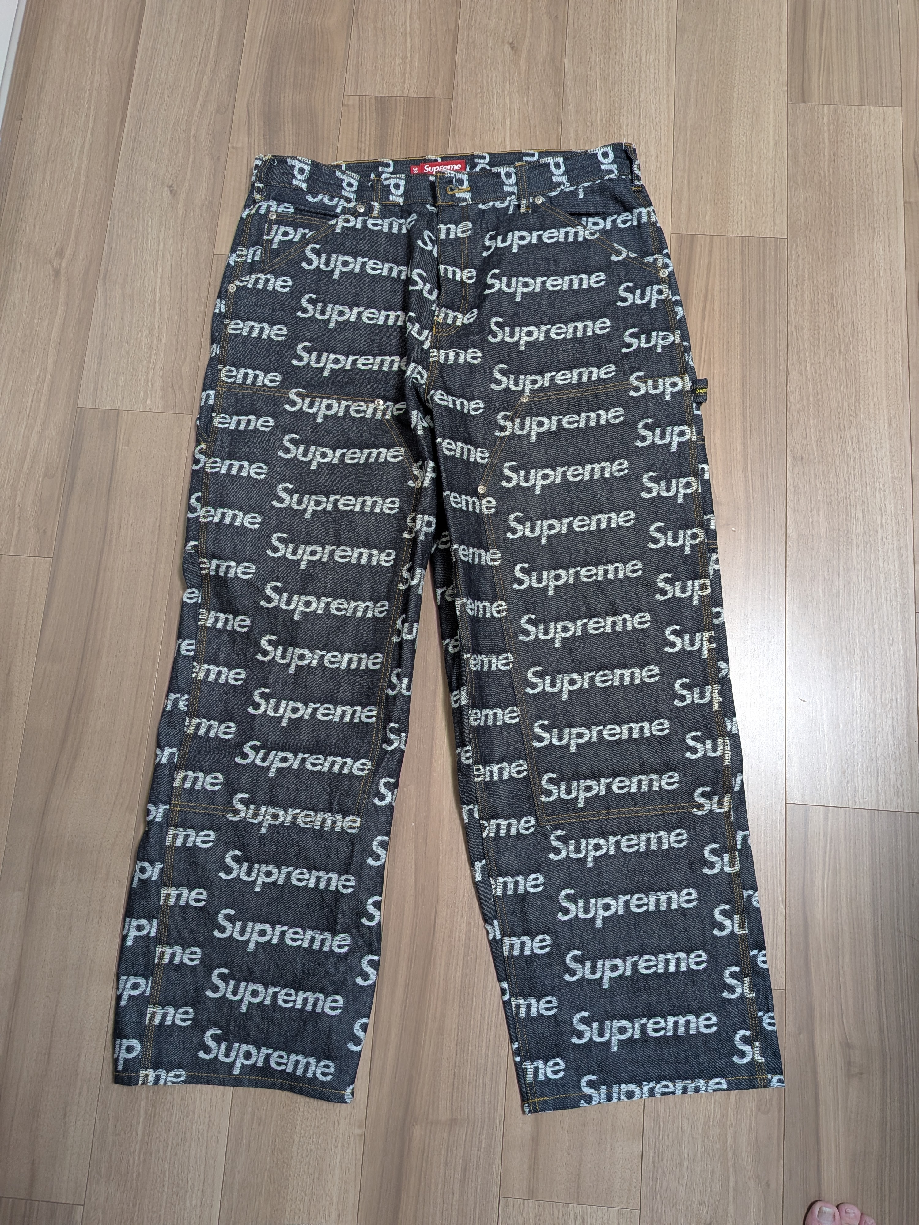 Supreme Jacquard Logos Double Knee Denim Painter Jean "Indigo"