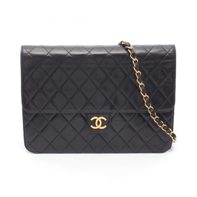 シャネル CHANEL マトラッセ プッシュロック ショルダーバッグ バッグ ラムスキン(羊革) レディース ブラック系 【中古】