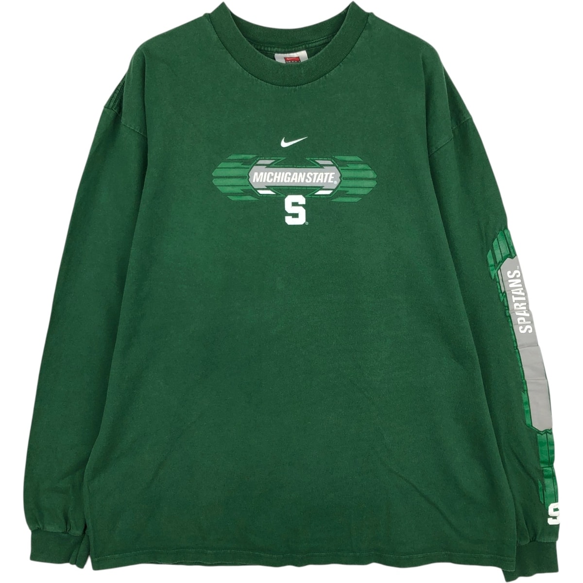 古着 00年代 ナイキ NIKE TEAM MICHIGAN STATE ミシガン州立大学 ロングTシャツ ロンT メンズL相当/eaa632800