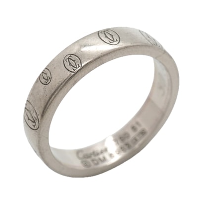 【6jkb0493】カルティエ リング ハッピーバースデー K18WG ホワイトゴールド #51【中古】レディース