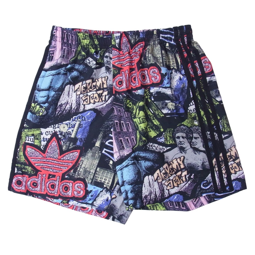 adidas アディダス ショートパンツ JY2013 AOP Shorts 総柄 ショートパンツ ショーツ ハーフパンツ ブラック系 M【美品】【中古】