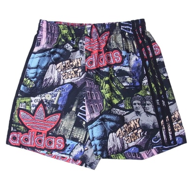 adidas アディダス ショートパンツ JY2013 AOP Shorts 総柄 ショートパンツ ショーツ ハーフパンツ ブラック系 M【美品】【中古】