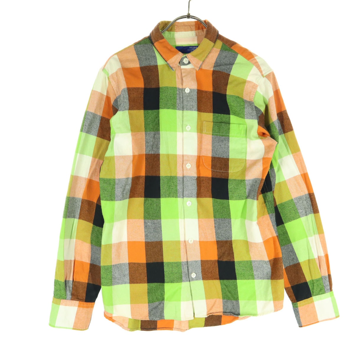 BEAMS ビームス チェック柄 長袖 コットンシャツ M