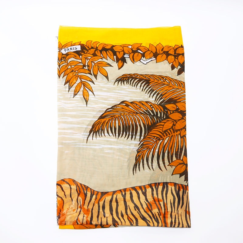 エルメス HERMES 大判 タイガー 虎 コットン スカーフ【中古】