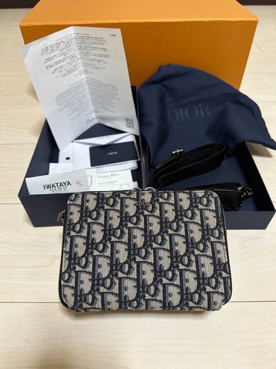 Dior Shoulder Strap Pouch Dior Oblique Jacquard "Beige"