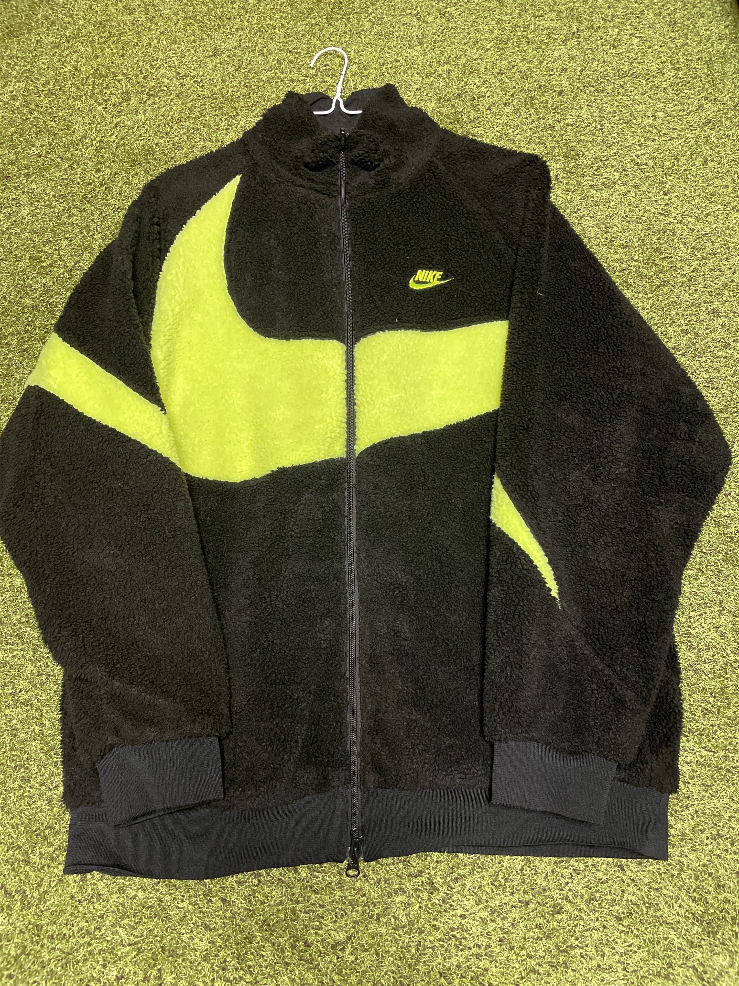 Nike Big Swoosh Reversible Boa Jacket"Black Neon"