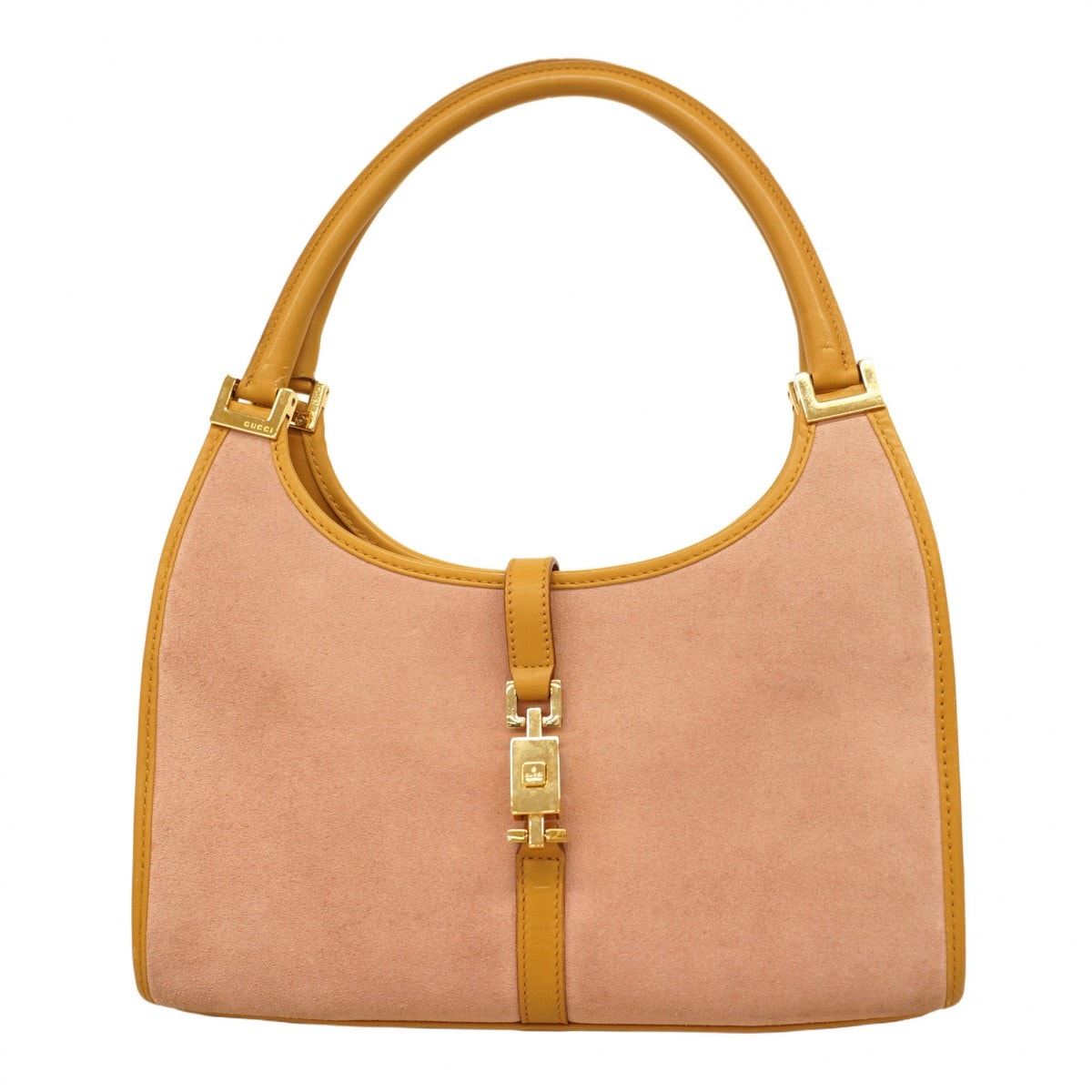 ★SALE【6cd4839】グッチ ハンドバッグ ジャッキー 002 1068 スウェード ピンク シャンパンゴールド金具【中古】レディース
