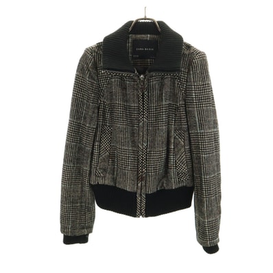 ZARA BASIC ザラベーシック 総柄 ブルゾン M ブラック系