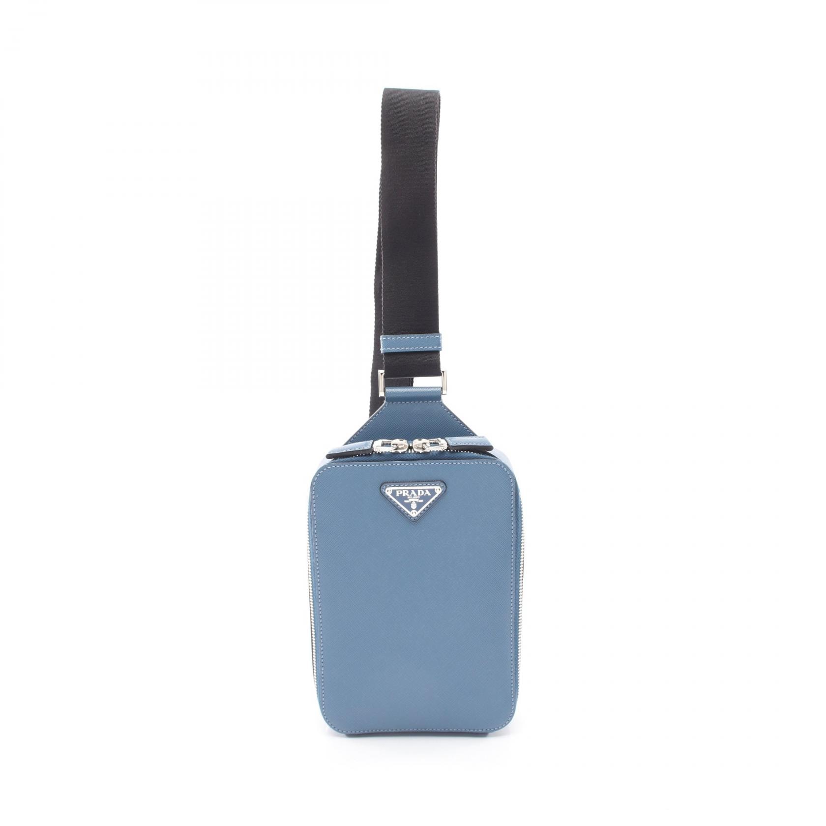 プラダ PRADA ブリック ウエストバッグ ボディバッグ バッグ サフィアーノレザー メンズ レディース ブルー系 2VZ106 【中古】