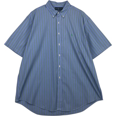 古着 ラルフローレン Ralph Lauren CLASSIC FIT 半袖 ボタンダウン ストライプシャツ メンズXXL相当/eaa637746