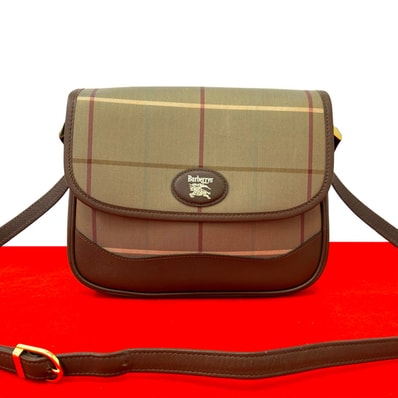 BURBERRY バーバリー シャドーホース ロゴ キャンバス レザー ショルダーバッグ ブラウン
21777