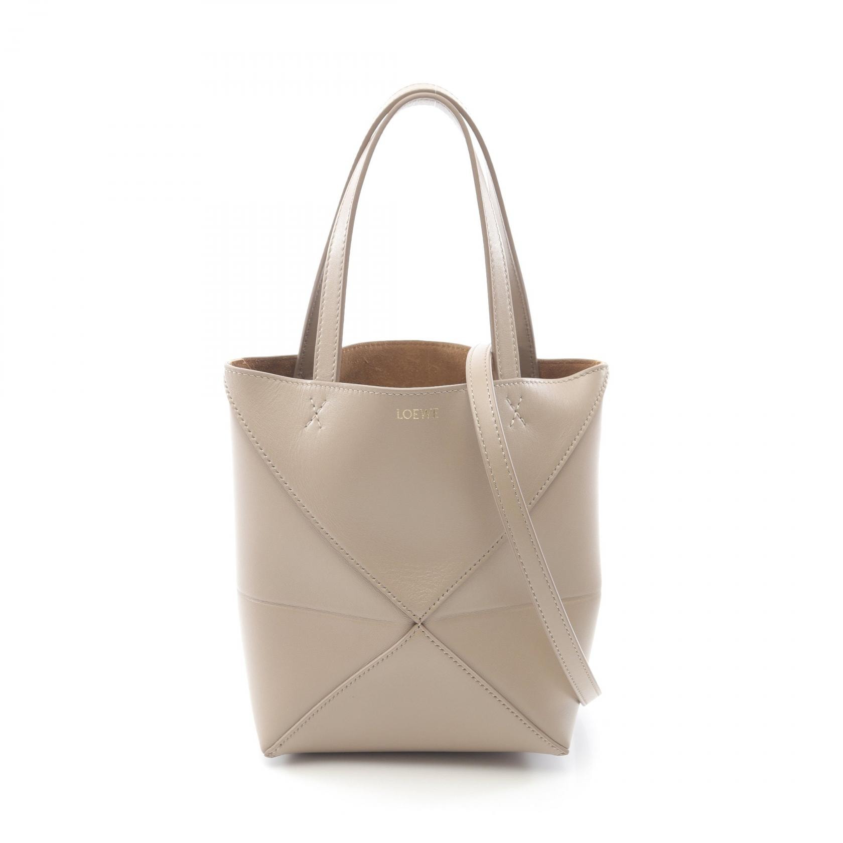 ロエベ LOEWE パズルフォルド ミニ ハンドバッグ バッグ レザー レディース ベージュ系 A657V25X012150 【新品】