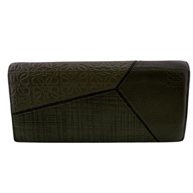 ロエベ LOEWE 長財布 パズル ロングホリゾンタル 二つ折り カーキグリーン