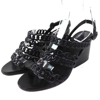 美品 エルメス
サンダル ロマンツォ ブラック レディース 37 181096Z