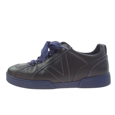 LOUIS VUITTON ルイ・ヴィトン スニーカー BA0047 レザー ローカット スニーカー ダークブラウン系 パープル系 6.5【中古】