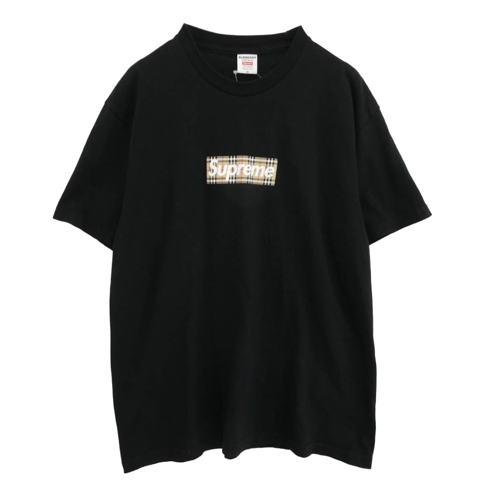 Supreme シュプリーム Tシャツ Box Logo Tee バーバリー ボックスロゴ クルーネック 半袖Tシャツ カットソー ブラック系 M【中古】