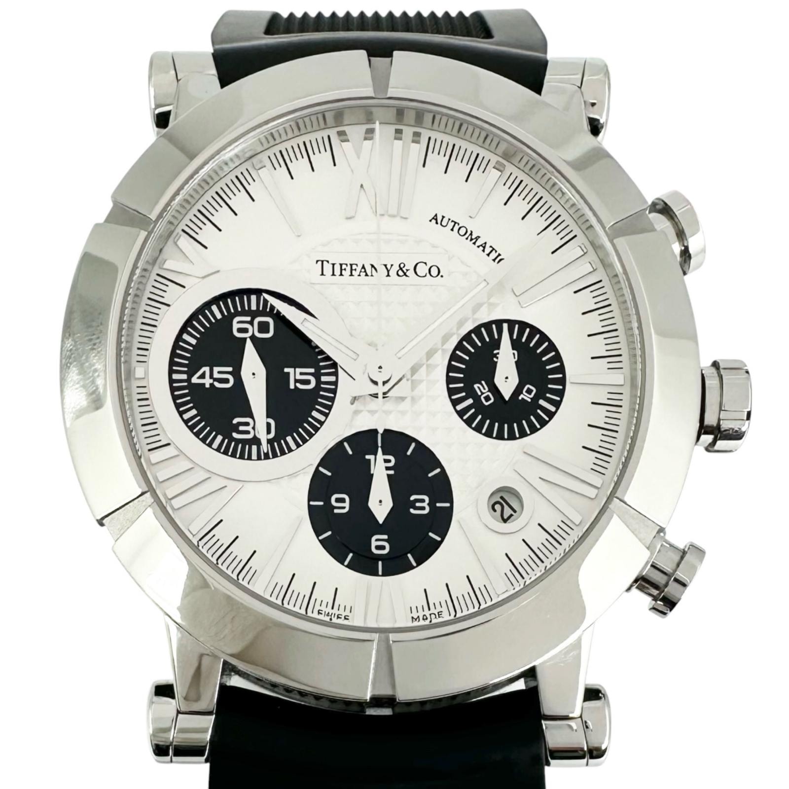 TIFFANY&Co. ティファニー アトラスジェント Z1000.82.12A21A91A 腕時計 ステンレススチール/ラバー シルバー 自動巻き ホワイト文字盤 メンズ【中古】