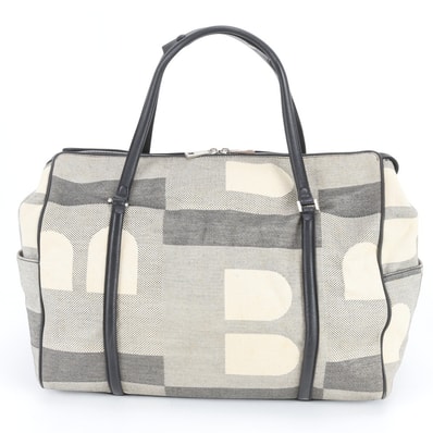 ■美品 バリー ビジーBボストン バッグ レザー×キャンバス