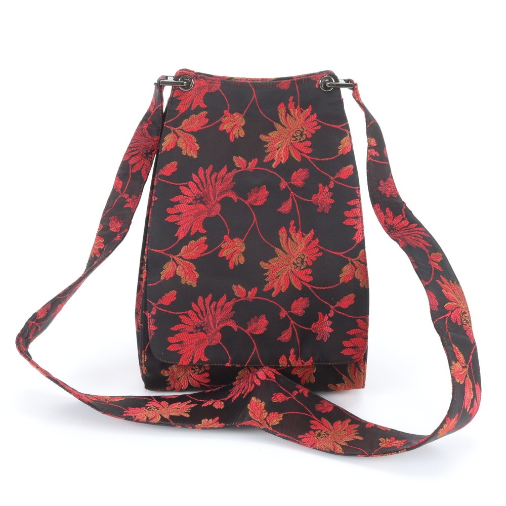 ■美品 バリー ジャガード フラワー 柄ショルダーバッグ