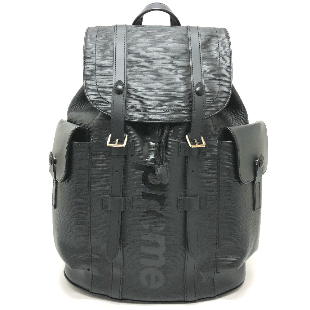 ルイヴィトン LOUIS VUITTON クリストファーPM バックパック M53413 エピ カバン Supreme シュプリーム デイパック リュックサック エピレザー ブラック 美品